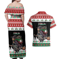 Italy Christmas Couples Matching Off Shoulder Maxi Dress and Hawaiian Shirt La Befana Buon Natale - Wonder Print Shop