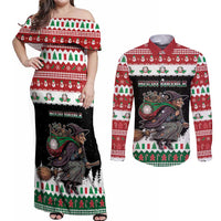 Italy Christmas Couples Matching Off Shoulder Maxi Dress and Long Sleeve Button Shirt La Befana Buon Natale - Wonder Print Shop