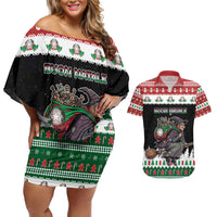 Italy Christmas Couples Matching Off Shoulder Short Dress and Hawaiian Shirt La Befana Buon Natale - Wonder Print Shop