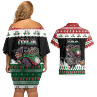 Italy Christmas Couples Matching Off Shoulder Short Dress and Hawaiian Shirt La Befana Buon Natale - Wonder Print Shop