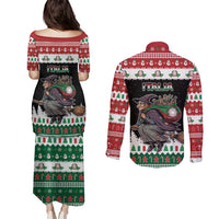 Italy Christmas Couples Matching Puletasi and Long Sleeve Button Shirt La Befana Buon Natale - Wonder Print Shop