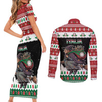 Italy Christmas Couples Matching Short Sleeve Bodycon Dress and Long Sleeve Button Shirt La Befana Buon Natale - Wonder Print Shop
