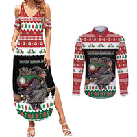 Italy Christmas Couples Matching Summer Maxi Dress and Long Sleeve Button Shirt La Befana Buon Natale - Wonder Print Shop