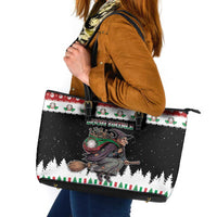 Italy Christmas Leather Tote Bag La Befana Buon Natale - Wonder Print Shop