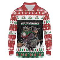 Italy Christmas Long Sleeve Polo Shirt La Befana Buon Natale - Wonder Print Shop