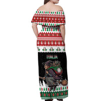 Italy Christmas Off Shoulder Maxi Dress La Befana Buon Natale - Wonder Print Shop