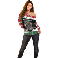 Italy Christmas Off Shoulder Sweater La Befana Buon Natale - Wonder Print Shop
