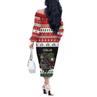 Italy Christmas Off The Shoulder Long Sleeve Dress La Befana Buon Natale - Wonder Print Shop