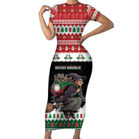 Italy Christmas Short Sleeve Bodycon Dress La Befana Buon Natale - Wonder Print Shop