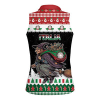 Italy Christmas Women Sleeveless Polo Shirt La Befana Buon Natale - Wonder Print Shop
