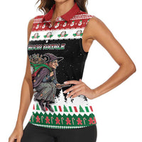 Italy Christmas Women Sleeveless Polo Shirt La Befana Buon Natale - Wonder Print Shop