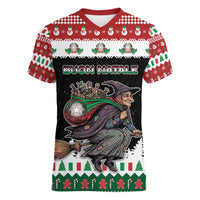 Italy Christmas Women V-Neck T-Shirt La Befana Buon Natale - Wonder Print Shop