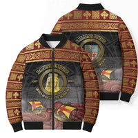 Danish Empire Bomber Puffer Jacket Kalmar Union With Viking Patterns - Wonder Print Shop