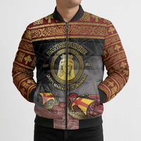 Danish Empire Bomber Puffer Jacket Kalmar Union With Viking Patterns - Wonder Print Shop
