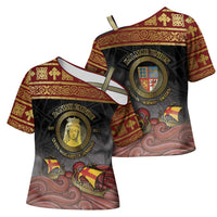 Danish Empire Cross Shoulder Shirt Kalmar Union With Viking Patterns - Wonder Print Shop