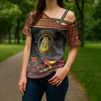 Danish Empire Cross Shoulder Shirt Kalmar Union With Viking Patterns - Wonder Print Shop