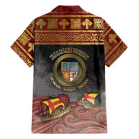 Danish Empire Family Matching Puletasi and Hawaiian Shirt Kalmar Union With Viking Patterns - Wonder Print Shop
