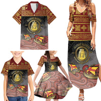 Danish Empire Family Matching Summer Maxi Dress and Hawaiian Shirt Kalmar Union With Viking Patterns - Wonder Print Shop