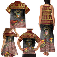 Danish Empire Family Matching Tank Maxi Dress and Hawaiian Shirt Kalmar Union With Viking Patterns - Wonder Print Shop