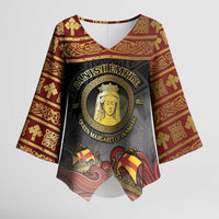 Danish Empire Kimono Sleeve Blouse Kalmar Union With Viking Patterns - Wonder Print Shop