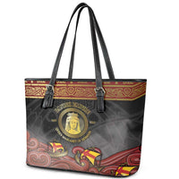 Danish Empire Leather Tote Bag Kalmar Union With Viking Patterns - Wonder Print Shop