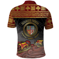 Danish Empire Polo Shirt Kalmar Union With Viking Patterns - Wonder Print Shop