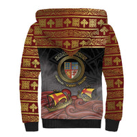 Danish Empire Sherpa Hoodie Kalmar Union With Viking Patterns - Wonder Print Shop