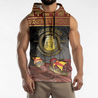 Danish Empire Sleeveless Hoodie Kalmar Union With Viking Patterns - Wonder Print Shop
