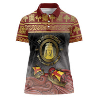 Danish Empire Women Polo Shirt Kalmar Union With Viking Patterns - Wonder Print Shop