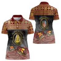 Danish Empire Women Polo Shirt Kalmar Union With Viking Patterns - Wonder Print Shop