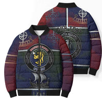 Personalized Norwegian Empire Bomber Puffer Jacket Ancient Viking Patterns - Wonder Print Shop