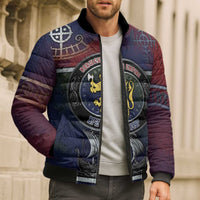 Personalized Norwegian Empire Bomber Puffer Jacket Ancient Viking Patterns - Wonder Print Shop