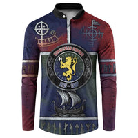 Personalized Norwegian Empire Button Sweatshirt Ancient Viking Patterns - Wonder Print Shop