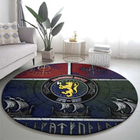 Norwegian Empire Round Carpet Ancient Viking Patterns - Wonder Print Shop