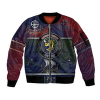 Personalized Norwegian Empire Sleeve Zip Bomber Jacket Ancient Viking Patterns - Wonder Print Shop