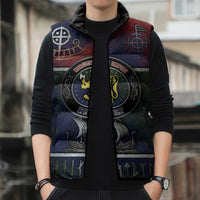 Personalized Norwegian Empire Sleeveless Puffer Jacket Ancient Viking Patterns - Wonder Print Shop