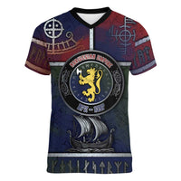 Personalized Norwegian Empire Women V-Neck T-Shirt Ancient Viking Patterns - Wonder Print Shop