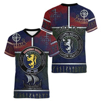 Personalized Norwegian Empire Women V-Neck T-Shirt Ancient Viking Patterns - Wonder Print Shop