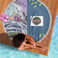 Climbing Beach Blanket Mountain Art Retro Style