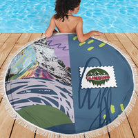 Climbing Beach Blanket Mountain Art Retro Style