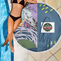 Climbing Beach Blanket Mountain Art Retro Style