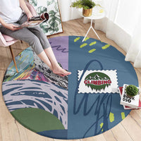 Climbing Round Carpet Mountain Art Retro Style