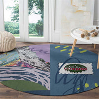 Climbing Round Carpet Mountain Art Retro Style