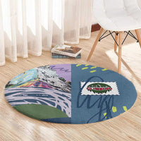 Climbing Round Carpet Mountain Art Retro Style
