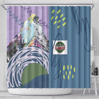 Climbing Shower Curtain Mountain Art Retro Style