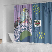 Climbing Shower Curtain Mountain Art Retro Style