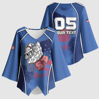 Custom USA Climbing Kimono Sleeve Blouse American Eagle Climber