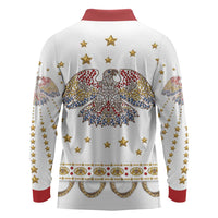 American Eagle Rock Star Costume Long Sleeve Polo Shirt Vintage 70s Rhinestone Patriotic Stage Outfit