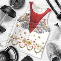 American Eagle Rock Star Costume Men Tank Top Vintage 70s Rhinestone Patriotic Stage Outfit
