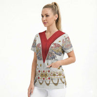American Eagle Rock Star Costume Scrub Top Vintage 70s Rhinestone Patriotic Stage Outfit